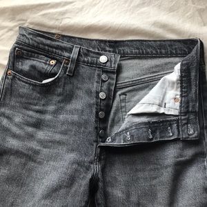 Levis 501 S skinny washed black jeans
